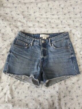 Blue Denim Distressed Cut Off Shorts